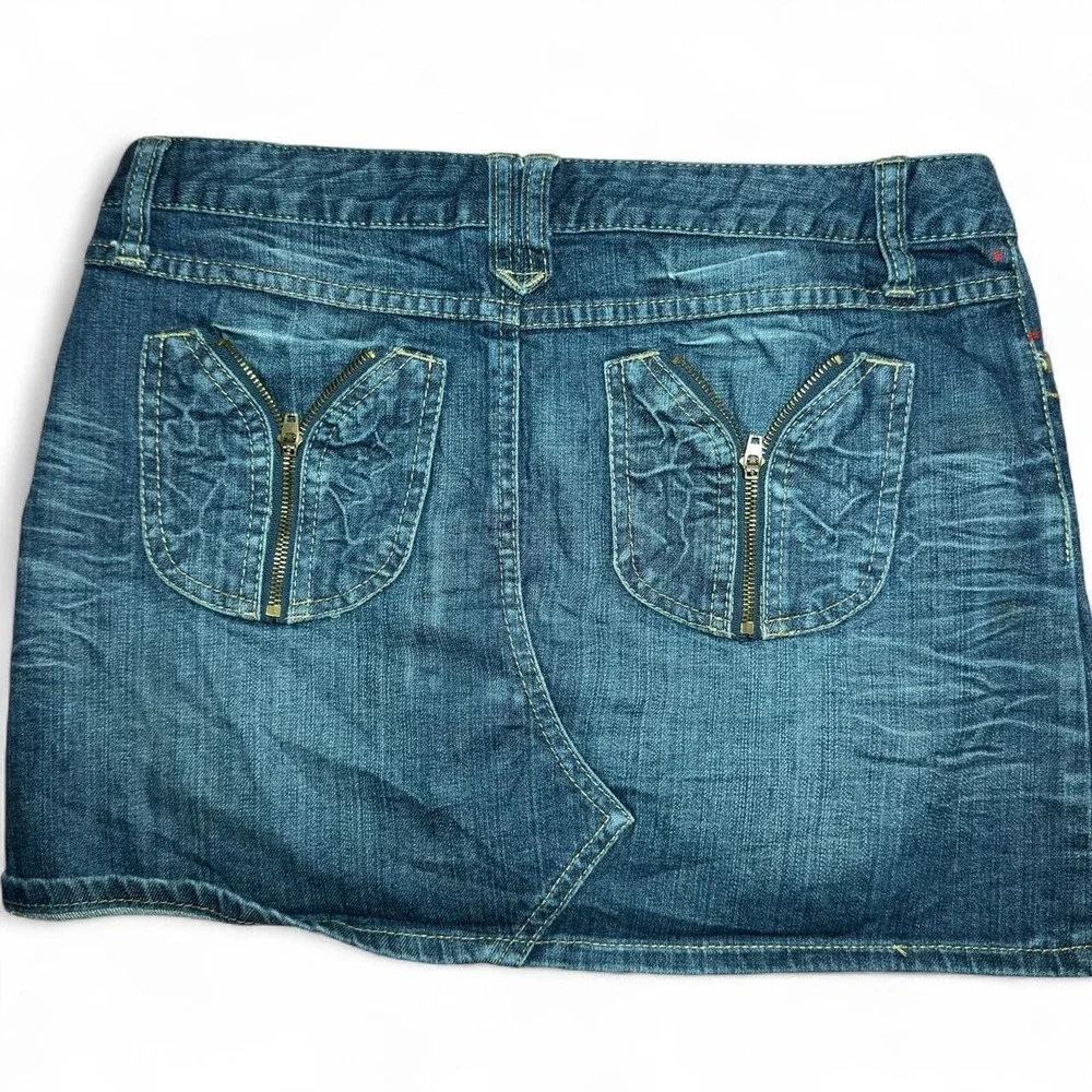 Y2K Denim Zip Pocket Mini Skirt